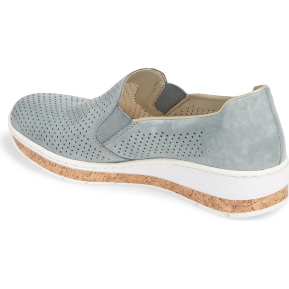 Rieker NEW Women's 10 Wedge Sneakers Comfort SlipOn Leather - Picture 2 of 7
